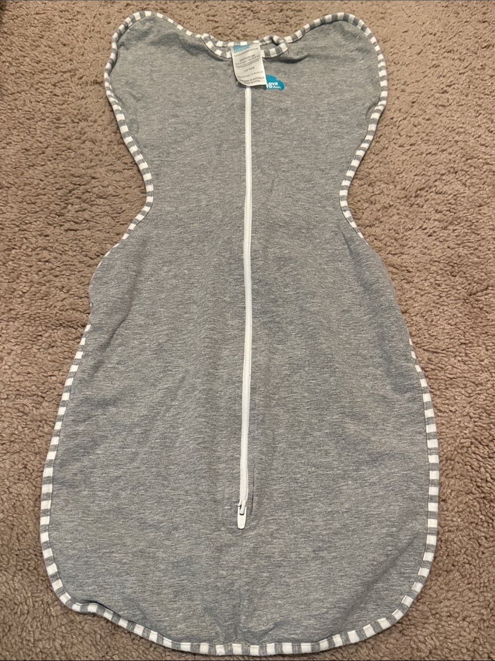 Grey Zippered Baby Sleep Sack Swaddle - Unbranded